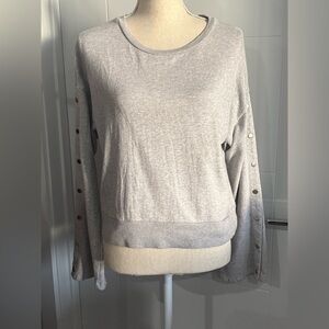 Joe’s Collection Gray Long Sleeve Sweater with Button Accents